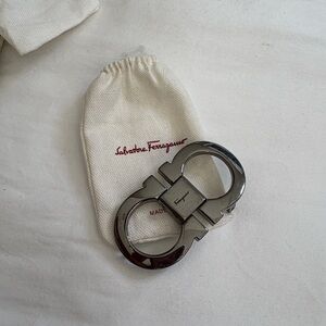 Salvatore Ferragamo Silver-Tone Gancini Belt Buckle Buckle Only with Dust Bag